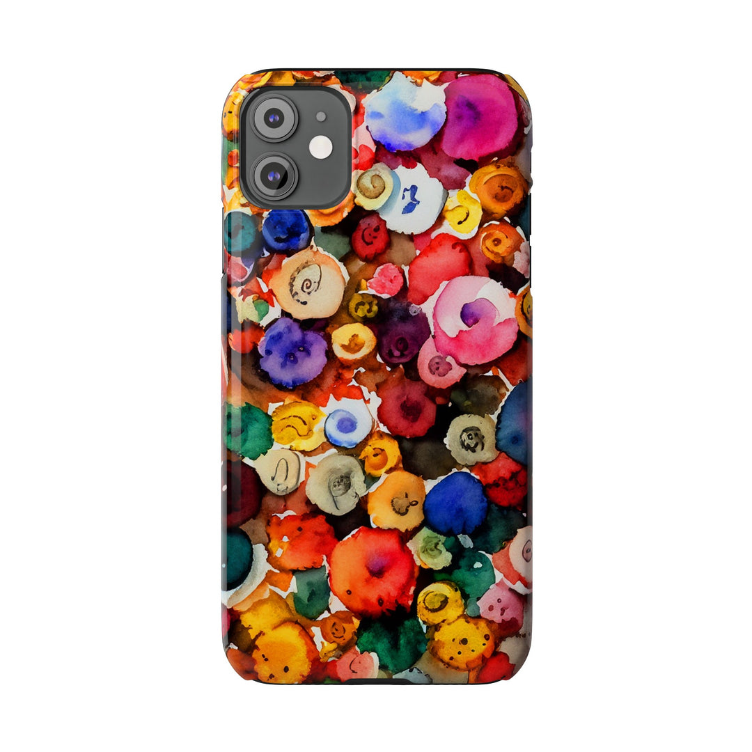 Slim Cute Phone Cases for Iphone | iPhone 15 Case | iPhone 15 Pro Max Case, Iphone 14, Iphone 14 Pro Max, Iphone 13, Colorful Buttons Abstract - Studio40ParkLane