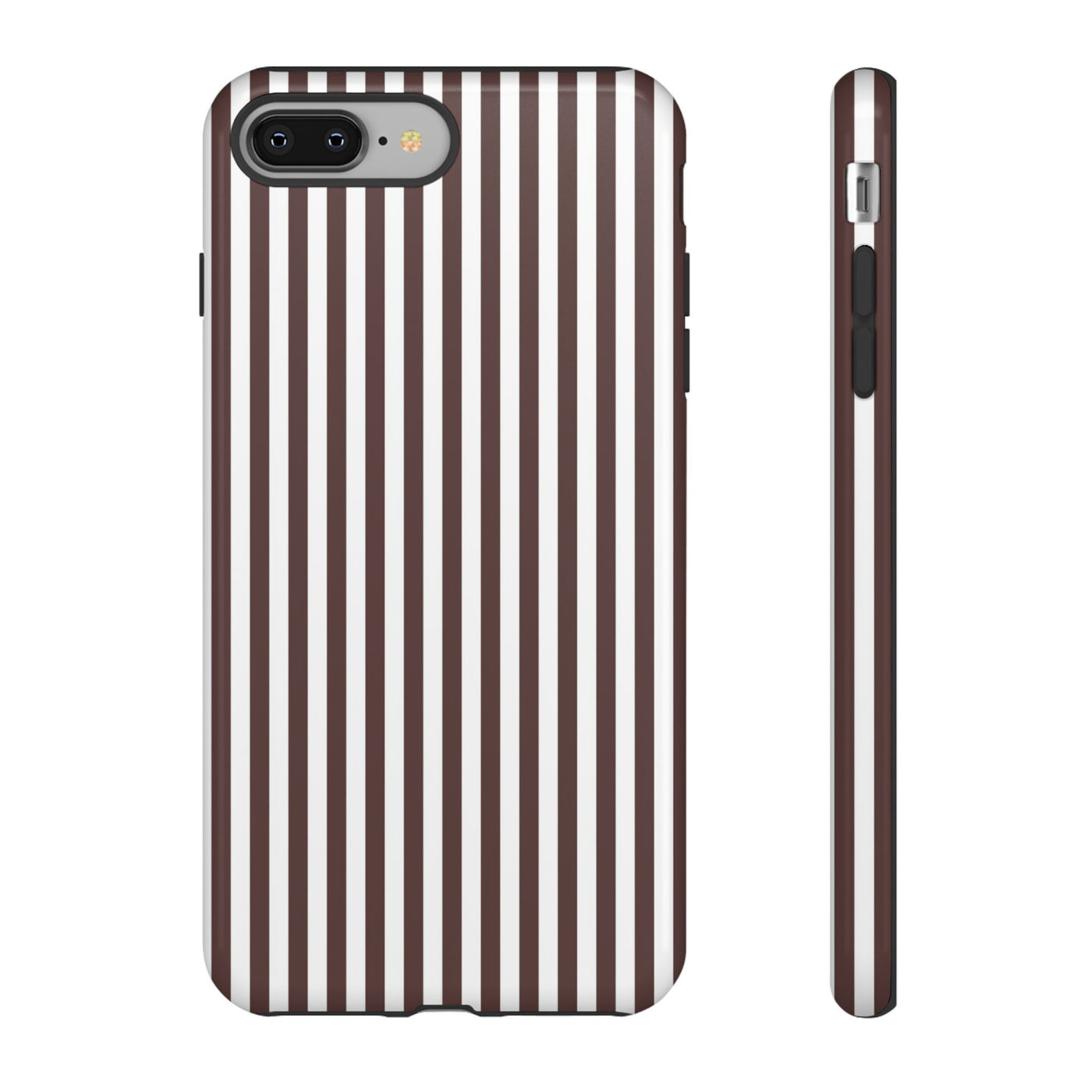 Tough Premium Brown Stripes Phone Case Gift for Her - For Apple iPhone 16 Pro Max 16e iPhone 15 Pro iPhone Iphone 14 Plus 13 Pro 12 SE XR - Studio40ParkLane