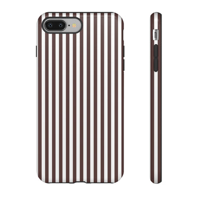 Tough Premium Brown Stripes Phone Case Gift for Her - For Apple iPhone 16 Pro Max 16e iPhone 15 Pro iPhone Iphone 14 Plus 13 Pro 12 SE XR - Studio40ParkLane