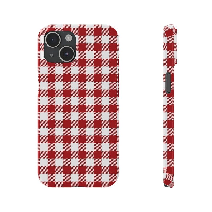 Slim Red Gingham Gift for Her Cute Phone Cases for Iphone 16 Pro Max | iPhone 15 Case | iPhone 15 Pro Max Case, Iphone 14, 13, 12, 11, 10, 8, 7 - Studio40ParkLane