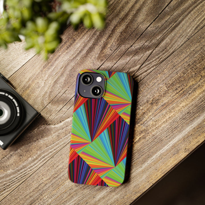 Slim Triangle Kaleidoscope Colors Gift for Her Cute Phone Cases for Iphone 16 Case | iPhone 15 Case | iPhone 15 Pro Max Case, Iphone 14, Iphone 14 Pro Max, Iphone 13, 12, 11, 10, 8,7 - Studio40ParkLane
