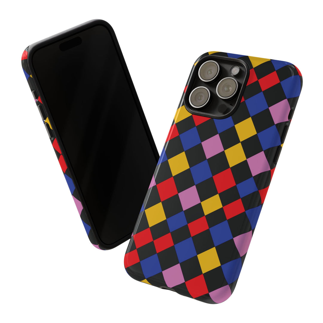 Aesthetic Tough Colorful Checkerboard Phone Case Premium - For iPhone 17 Pro Max iPhone 16 Pro iPhone 15 Iphone 14 Plus 13 Pro 12 11 10 XR - Studio40ParkLane