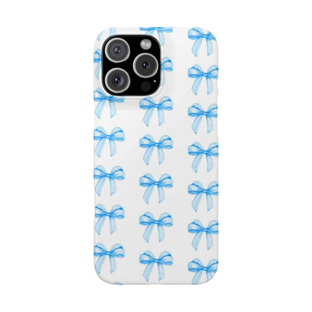 Slim Blue Bows Cute Phone Cases for Iphone 16 Pro Max | iPhone 15 Case | iPhone 15 Pro Max Case, Iphone 14, Iphone 14 Pro Max, Iphone 13 12 11 8 7 - Studio40ParkLane