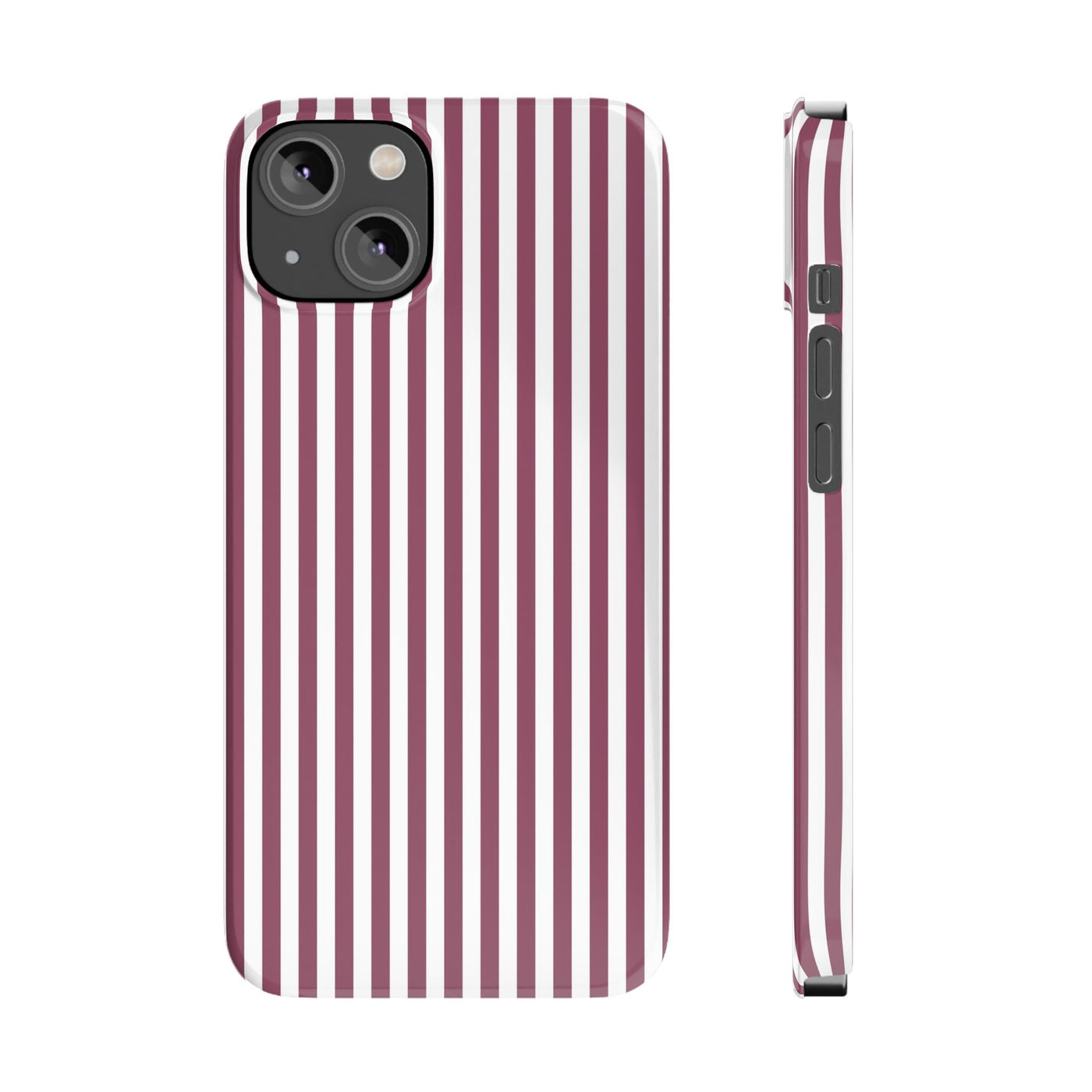 Slim Claret Red Striped Cute Phone Case for Iphone 16 - | iPhone 15 Pro Max Case | iPhone 14 Case Iphone 13 12 11 10 9 8 7 XS X Gift for Her - Studio40ParkLane