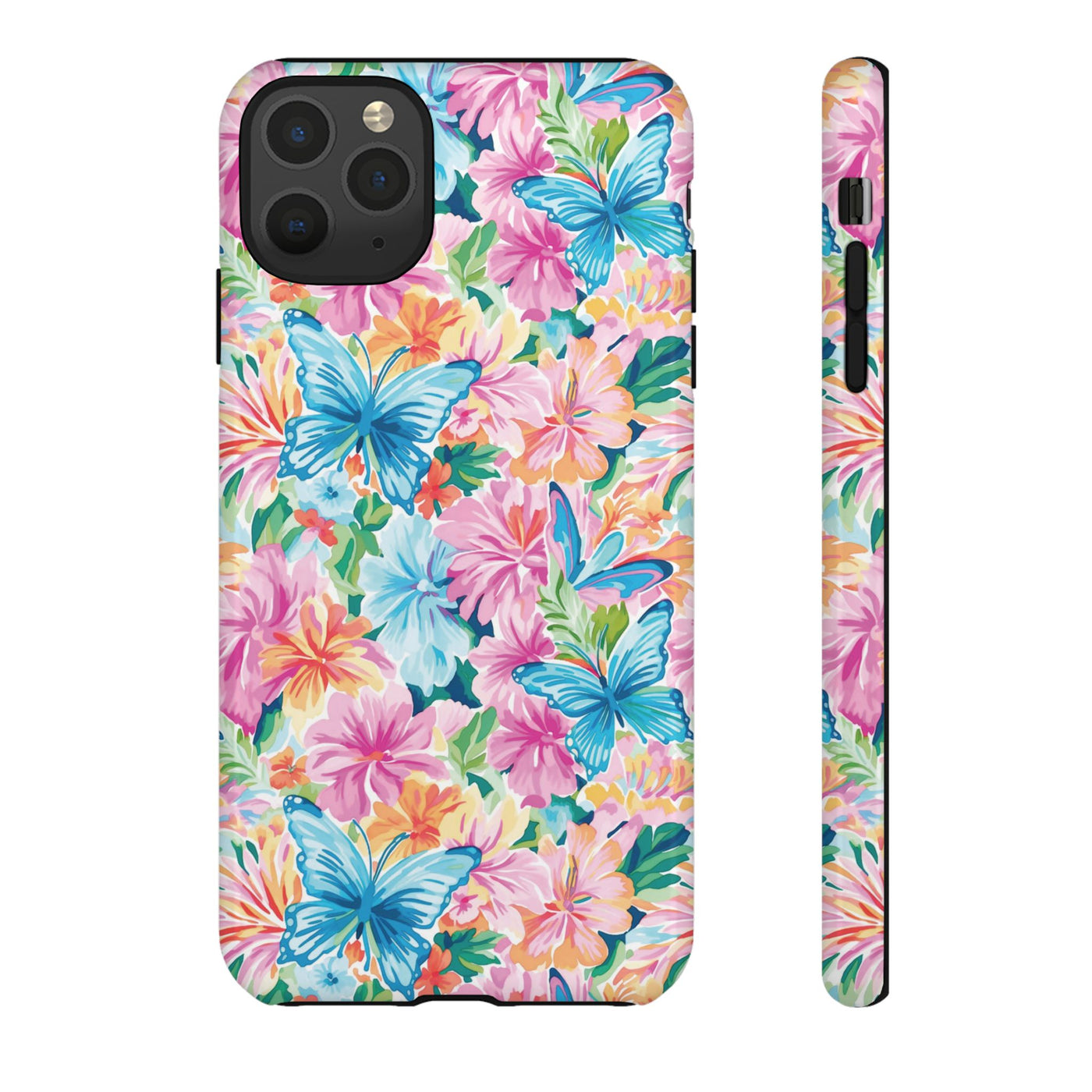 Premium Tough Butterflies Flowers Cute Phone Cases for Samsung S24, S23, S22, S21, S20, Plus and Ultra, Iphone 16 Pro Max,15, 14, 13, 12, 11, 10