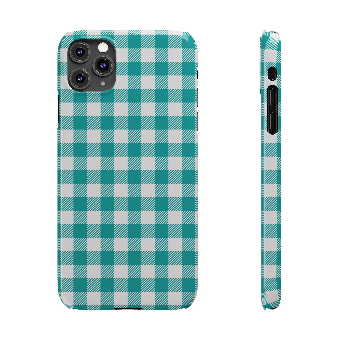 Slim Turquoise Gingham Gift for Her Cute Phone Cases for Iphone 16 Pro Max | iPhone 15 Case | iPhone 15 Pro Max Case, Iphone 14, 13, 12, 11, 10, 8, 7