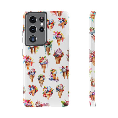 Impact Resistant, Summer Icecream, Cute Phone Cases for Samsung S24, S23, S22, S21, IPhone 15 pro, Iphone 14 pro, Iphone 13 IPhone 12, Iphone 11