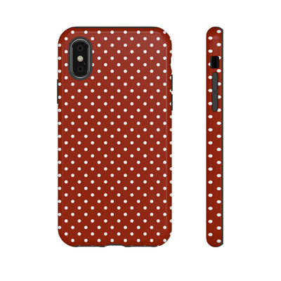 Aesthetic Tough Clay Red Polka Dots Premium Phone Case - For iPhone 17 Pro Max iPhone 16 Pro iPhone 15 Iphone 14 Plus 13 Pro 12 11 10 XR XS - Studio40ParkLane