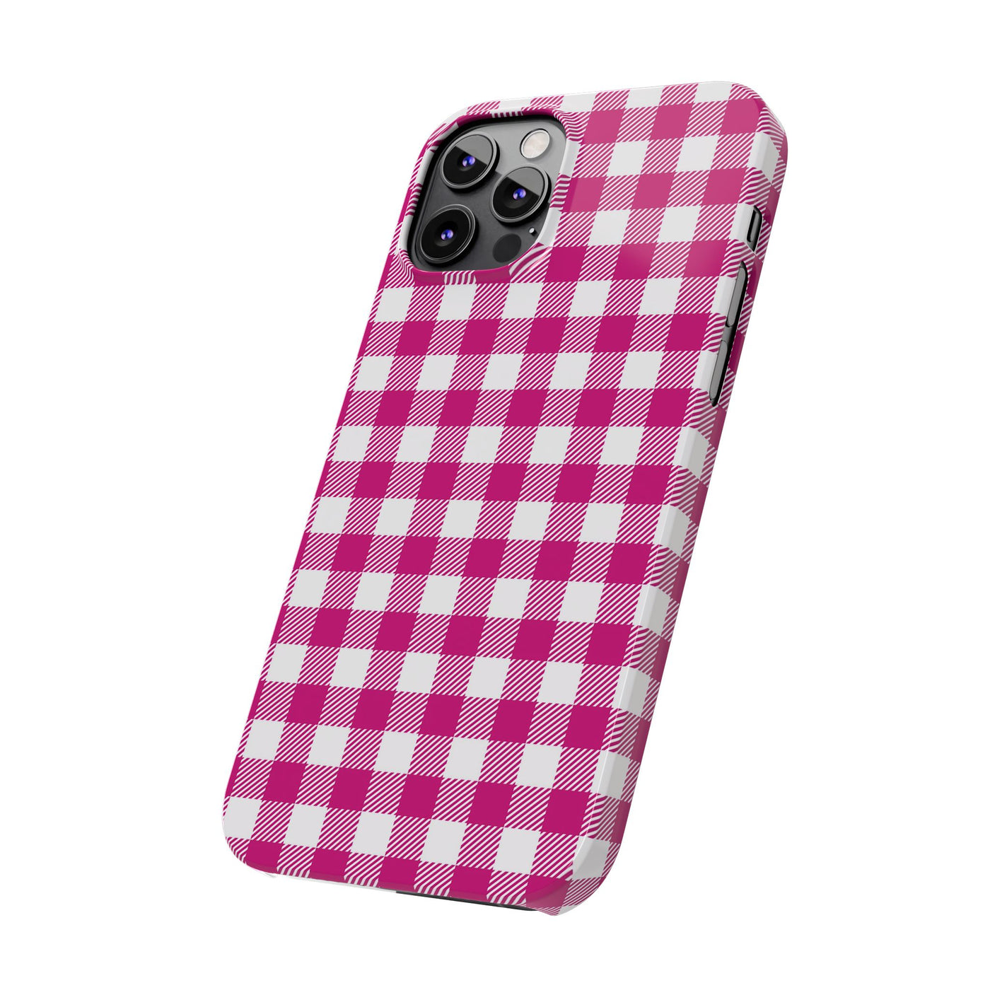 Slim Pink Gingham Gift for Her Cute Phone Cases for Iphone 16 Pro Max | iPhone 15 Case | iPhone 15 Pro Max Case, Iphone 14, 13, 12, 11, 10, 8, 7