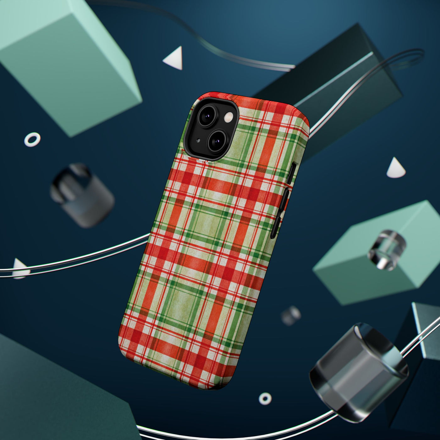 Aesthetic Tough Magsafe Red Green Checkered Phone Case - For iPhone 17 Pro Max iPhone 16 Pro iPhone 15 Iphone 14 Plus 13 Pro 12 11 10 - Studio40ParkLane