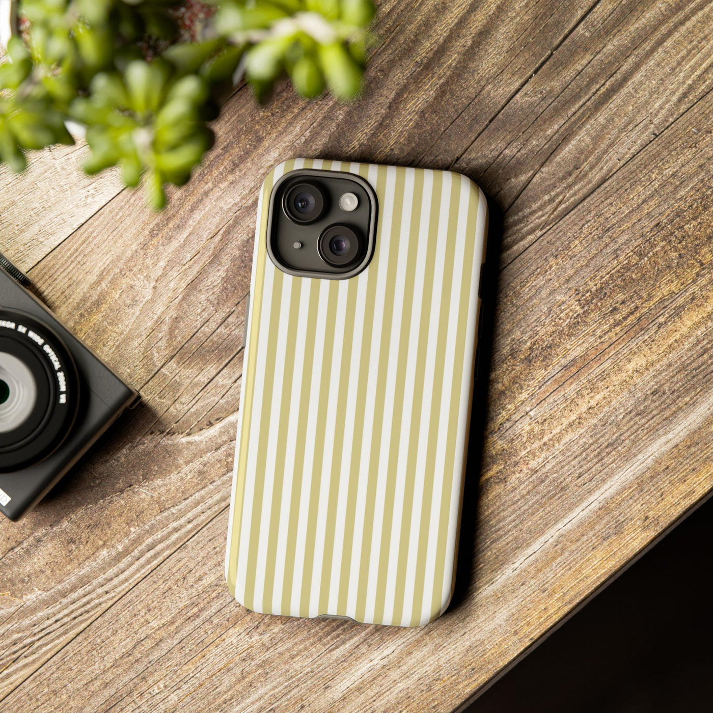 Tough Premium Soft Yellow Stripes Phone Case Gift for Her - For Apple iPhone 16 Pro Max 16e iPhone 15 Pro iPhone Iphone 14 Plus 13 Pro 12 SE XR - Studio40ParkLane