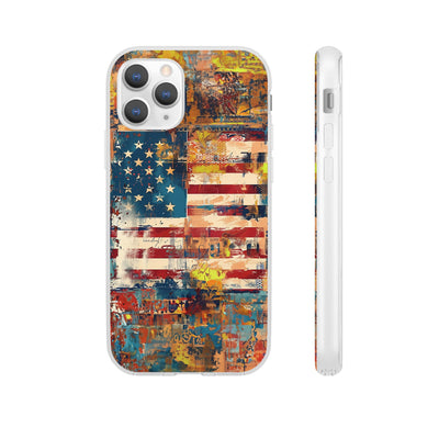 Cute Flexi Phone Cases, US Flag Abstract, Compatible with Samsung Galaxy S23, Samsung S22, Samsung S21, Samsung S20, Galaxy S20 Ultra