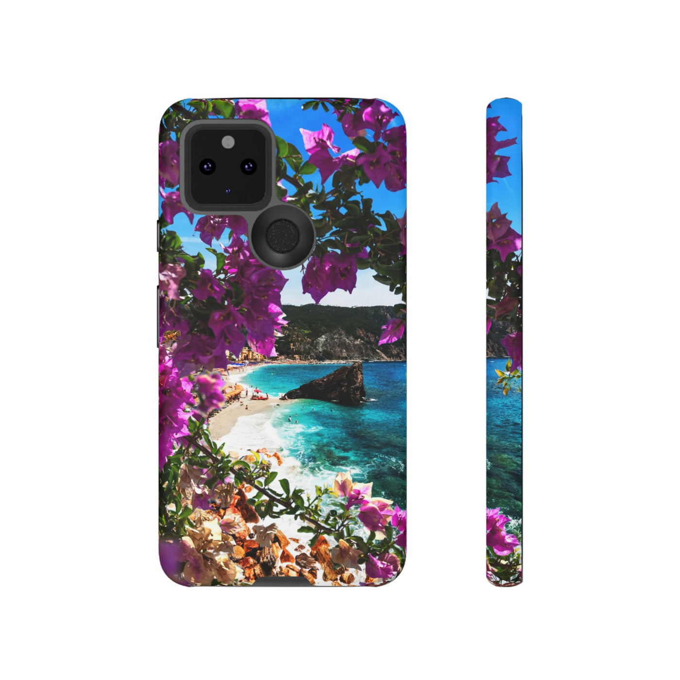 Impact Resistant, Bougainvillea Seaview, Cute Phone Cases for Samsung S24, S23, S22, S21, IPhone 15 pro Iphone 14 pro Iphone 13 IPhone 12 Iphone 11