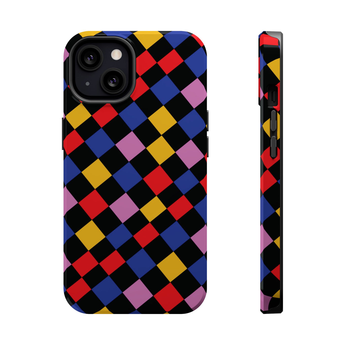 Aesthetic Colorful Checkerboard Tough Magsafe Phone Case - For iPhone 17 Pro Max iPhone 16 Pro iPhone 15 Iphone 14 Plus 13 Pro 12 11 Gift - Studio40ParkLane