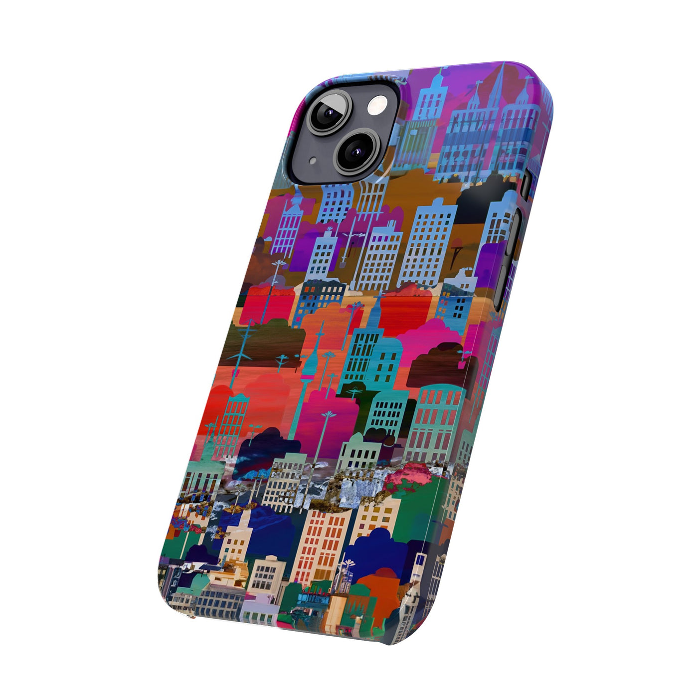 City Skyline Mosaic Slim Cute Phone Cases for Iphone | iPhone 15 Case | iPhone 15 Pro Max Case, Iphone 14, Iphone 14 Pro Max, Iphone 13, 12