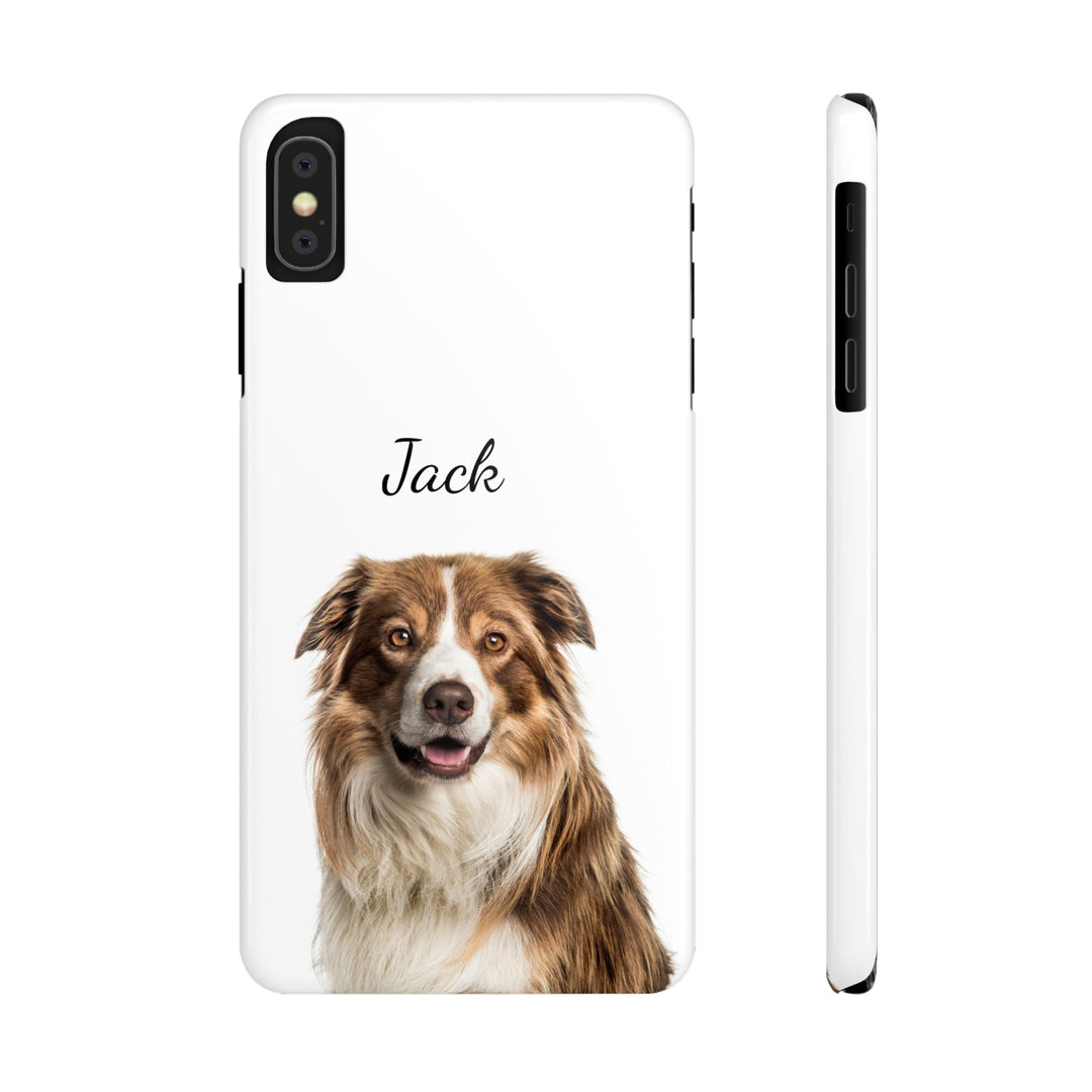 Slim Custom Personalized Pet Phone Cases Dog Phone Cases Cat Phone Cases for Iphone 16, 15, 14, 13, 12, 11, 8, 7 Custom Name Personalized Phone Case - Studio40ParkLane