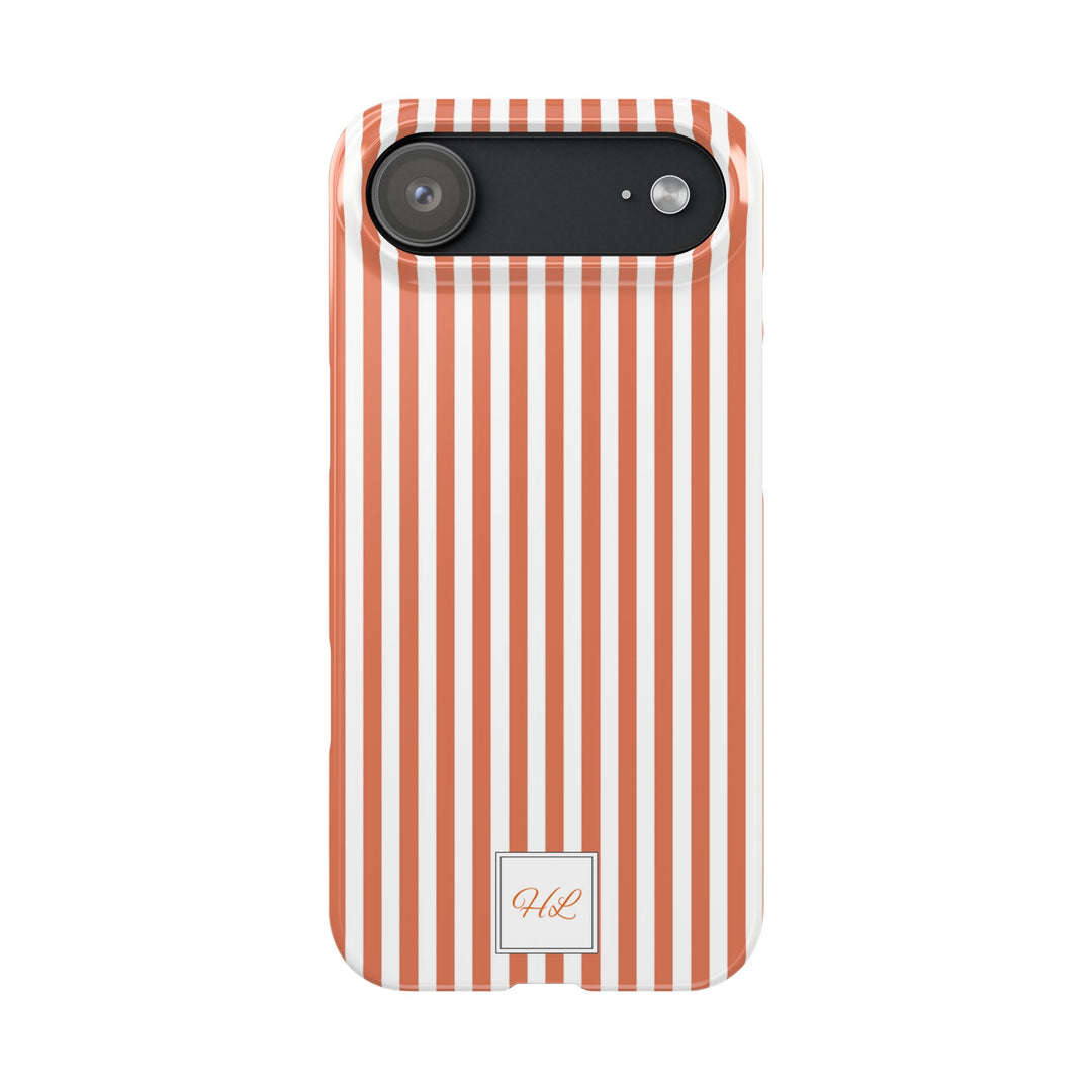 Slim Custom Personalized Winter Peach Striped Phone Case for Iphone 17 - | iPhone 16 Pro Max Case | iPhone 15 Case Iphone 14 13 12 11 10 9 8 - Studio40ParkLane