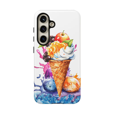 Impact Resistant, Summer Ice Cream Cone, Cute Phone Cases for Samsung S24, S23, S22, S21, IPhone 15 pro Iphone 14 pro Iphone 13 IPhone 12 Iphone 11