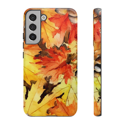 Impact Resistant, Fall Leaves, Cute Phone Cases for Samsung S24, S23, S22, S21, IPhone 15 pro Iphone 14 pro Iphone 13 IPhone 12 Iphone 11