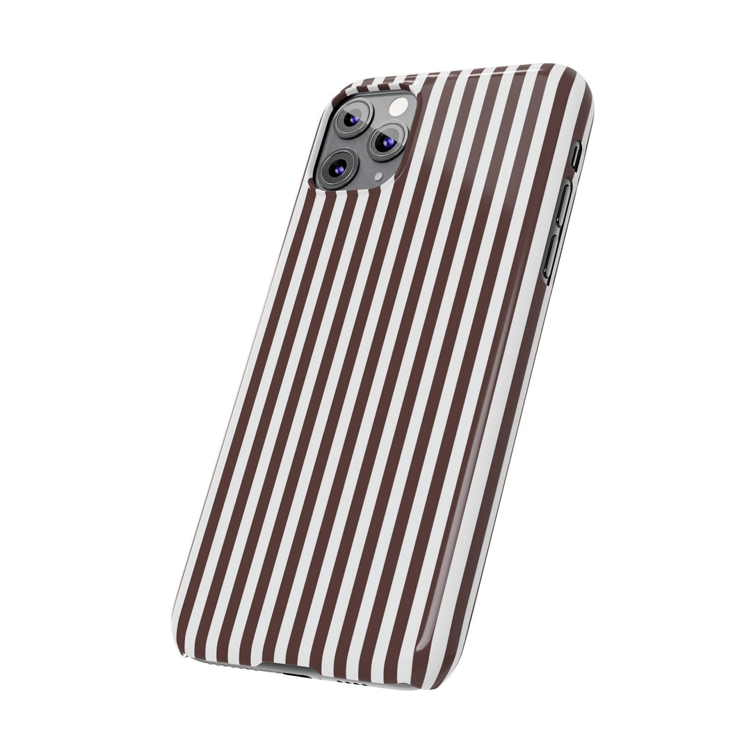 Slim Carriage Brown Striped Cute Phone Case for Iphone 16 - | iPhone 15 Pro Max Case | iPhone 14 Case Iphone 13 12 11 10 9 8 7 Gift for Her - Studio40ParkLane