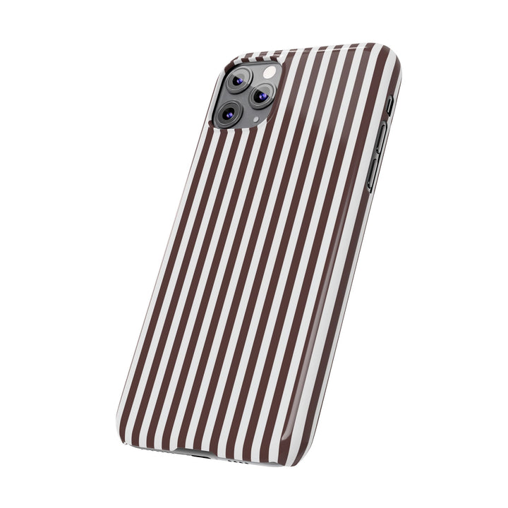 Slim Carriage Brown Striped Cute Phone Case for Iphone 16 - | iPhone 15 Pro Max Case | iPhone 14 Case Iphone 13 12 11 10 9 8 7 Gift for Her - Studio40ParkLane