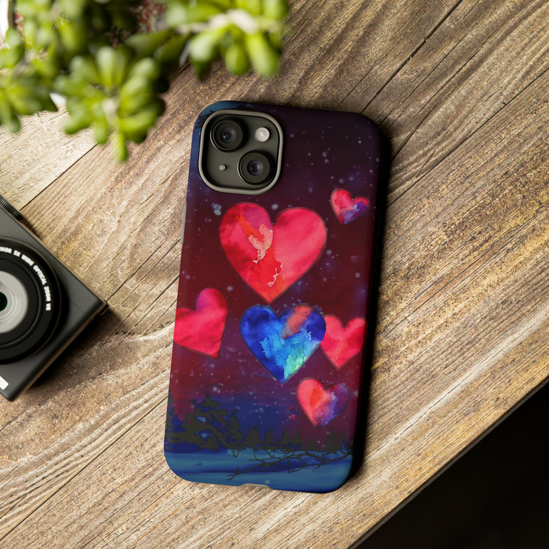Cute IPhone Case | Rising Heart Love Night, iPhone 15 Case | iPhone 15 Pro Case, Iphone 14 Case, Iphone 14 Pro Max Case, Iphone 13 Case - Studio40ParkLane