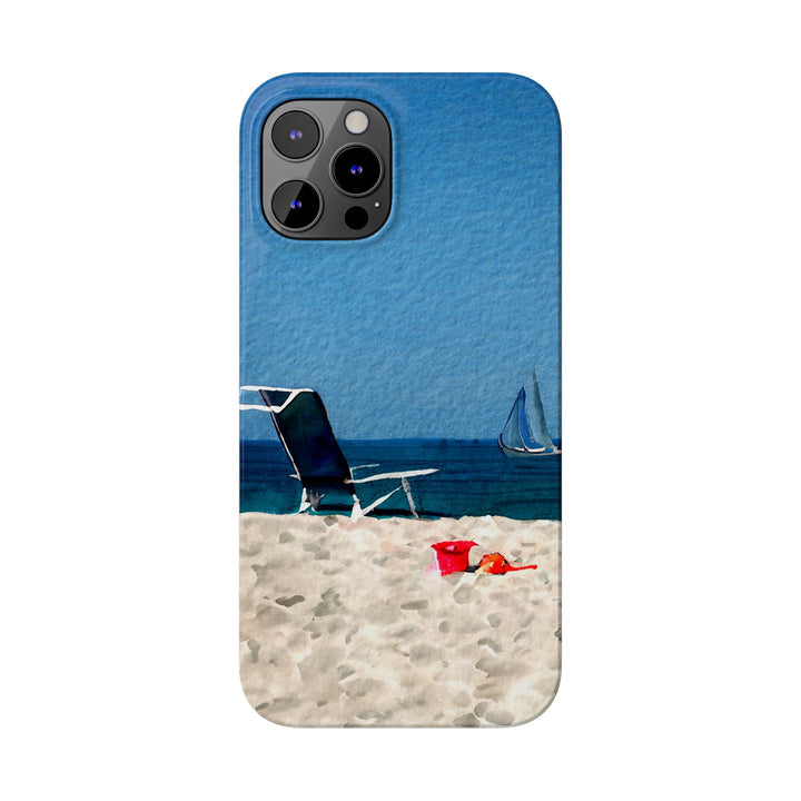 Slim Cute Phone Cases for Iphone - | iPhone 15 Case | iPhone 15 Pro Max Case, Iphone 14 Case, Iphone 14 Pro Max, Iphone 13, Summer Beach Chair Watercolor - Studio40ParkLane