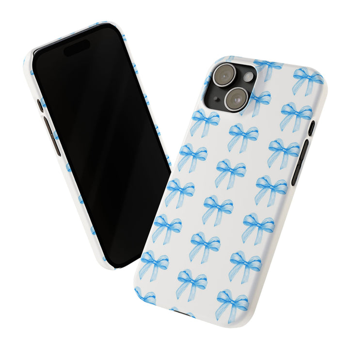 Slim Blue Bows Cute Phone Cases for Iphone 16 Pro Max | iPhone 15 Case | iPhone 15 Pro Max Case, Iphone 14, Iphone 14 Pro Max, Iphone 13 12 11 8 7 - Studio40ParkLane