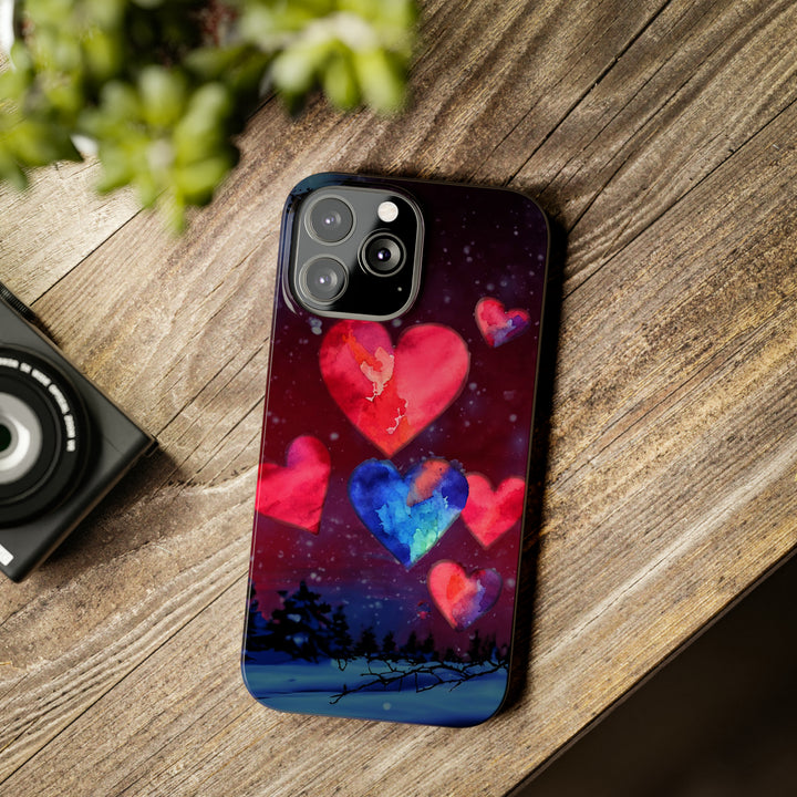 Slim Cute Phone Cases for Iphones - | iPhone 15 Case | iPhone 15 Pro Max Case, Iphone 14 Case, Iphone 14 Pro Max, Iphone 13, Night Sky Hearts Love - Studio40ParkLane