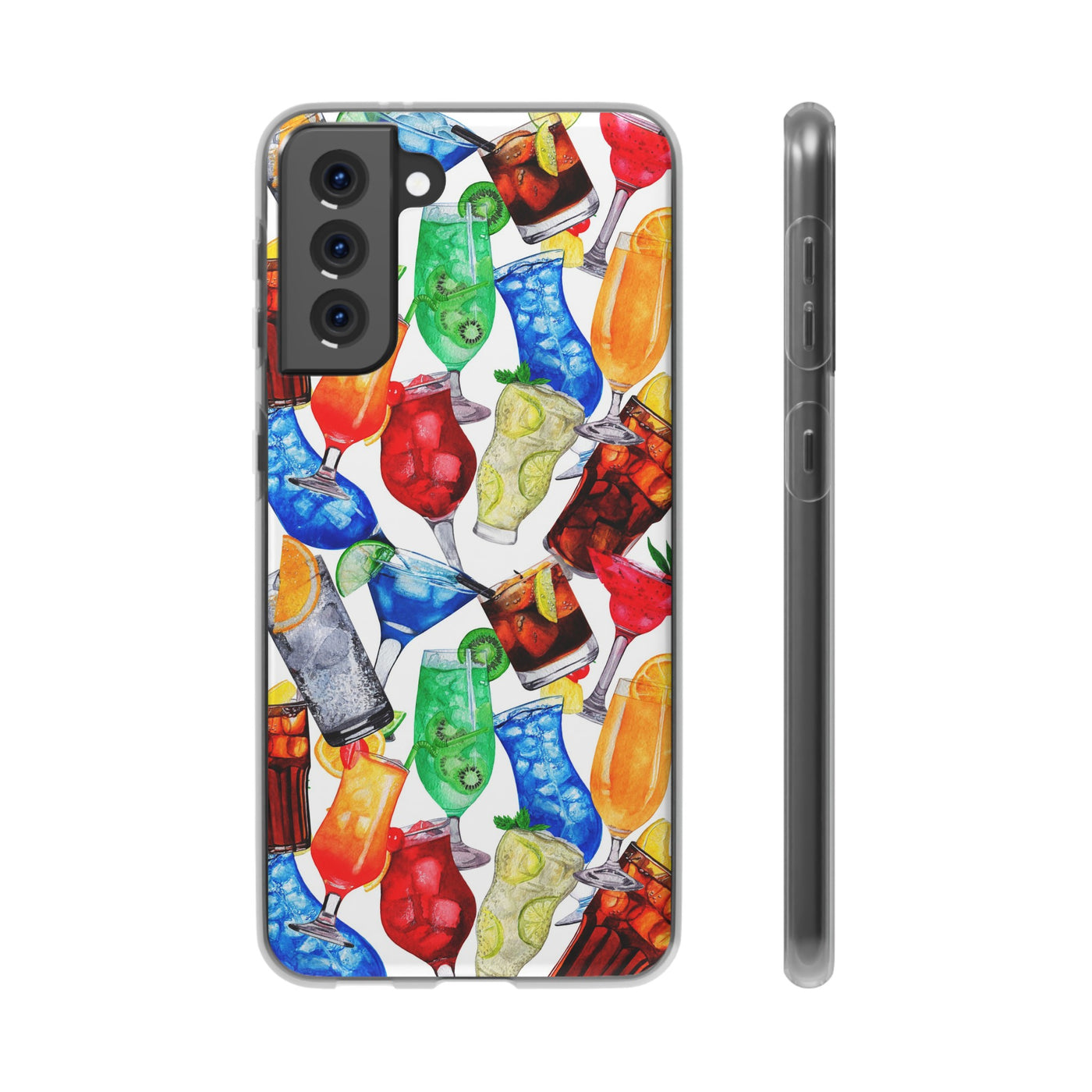 Cute Flexi Phone Cases, For Iphones and Samsung Galaxy Phones, Tropical Summer Fruit Cocktails, Galaxy S23 Phone Case, Samsung S22 Case, Samsung S21, Iphone 15, Iphone 14, Iphone 13