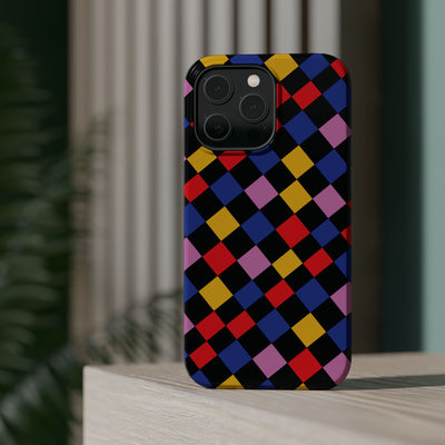 Aesthetic Colorful Checkerboard Tough Magsafe Phone Case - For iPhone 17 Pro Max iPhone 16 Pro iPhone 15 Iphone 14 Plus 13 Pro 12 11 Gift - Studio40ParkLane