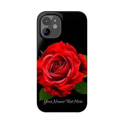 Custom Personalized Red Rose Flowers Gift for Her Cute Phone Cases for Iphone 16 Pro Max | iPhone 15 Case | iPhone 15 Pro Max Case, Iphone 14, Iphone 14 Pro Max, Iphone 13 12 11 8 7