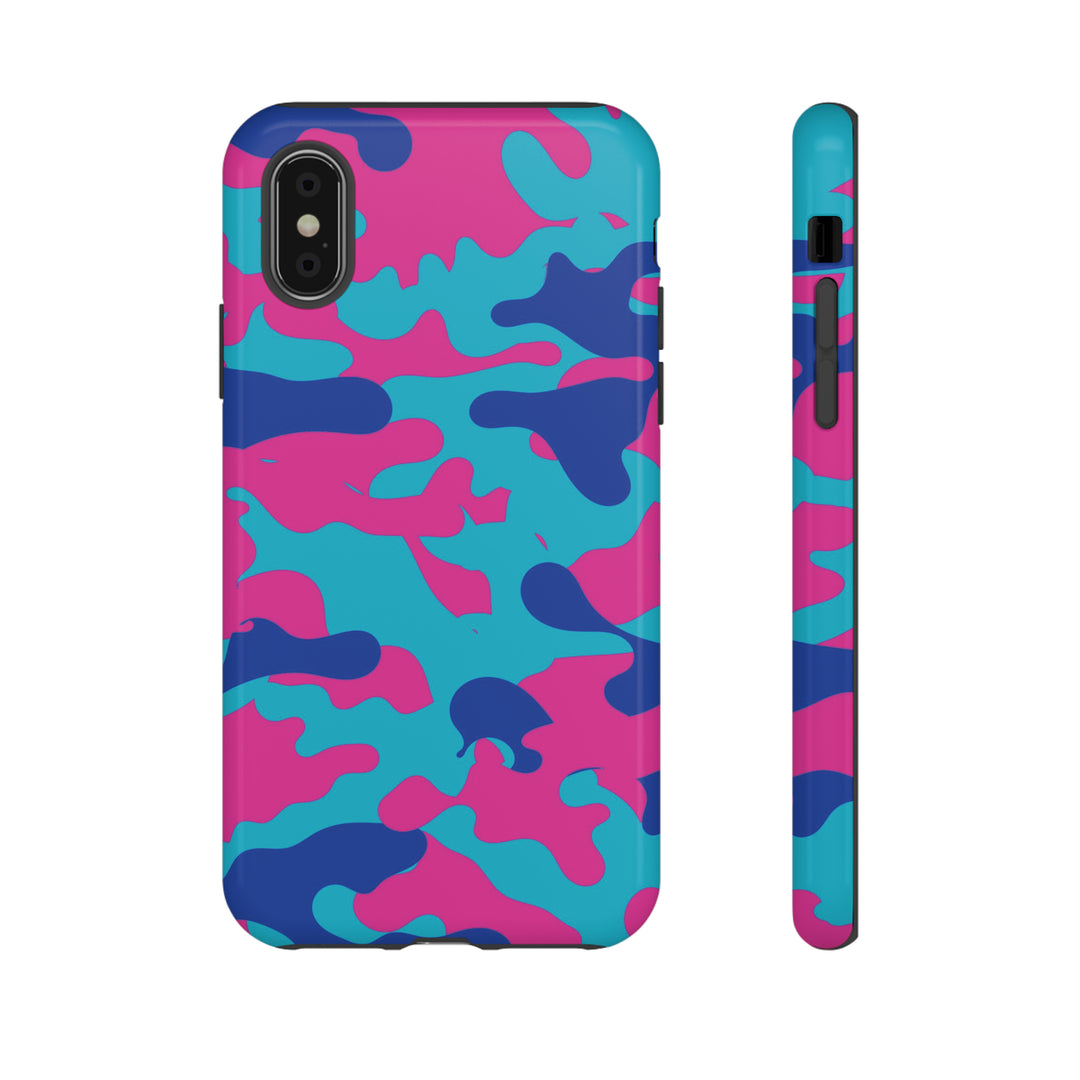 Cute IPhone Case | Blue Pink Camouflage, iPhone 15 Case | iPhone 15 Pro Case, Iphone 14 Case, Iphone 14 Pro Max Case, Protective Iphone Case - Studio40ParkLane