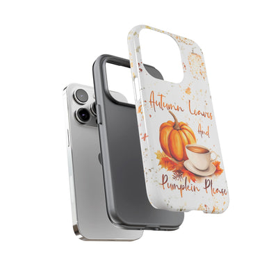 Impact Resistant, Fall Leaves Pumpkin Pie, Cute Phone Cases for Samsung S24, S23, S22, S21, IPhone 15 pro Iphone 14 pro Iphone 13 IPhone 12 Iphone 11