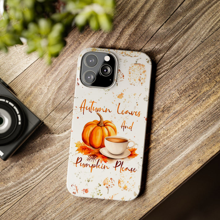 Slim Fall Leaves and Pumpkins Slim Cute Phone Cases for Iphone | iPhone 15 Case | iPhone 15 Pro Max Case, Iphone 14, Iphone 14 Pro Max, Iphone 13 - Studio40ParkLane
