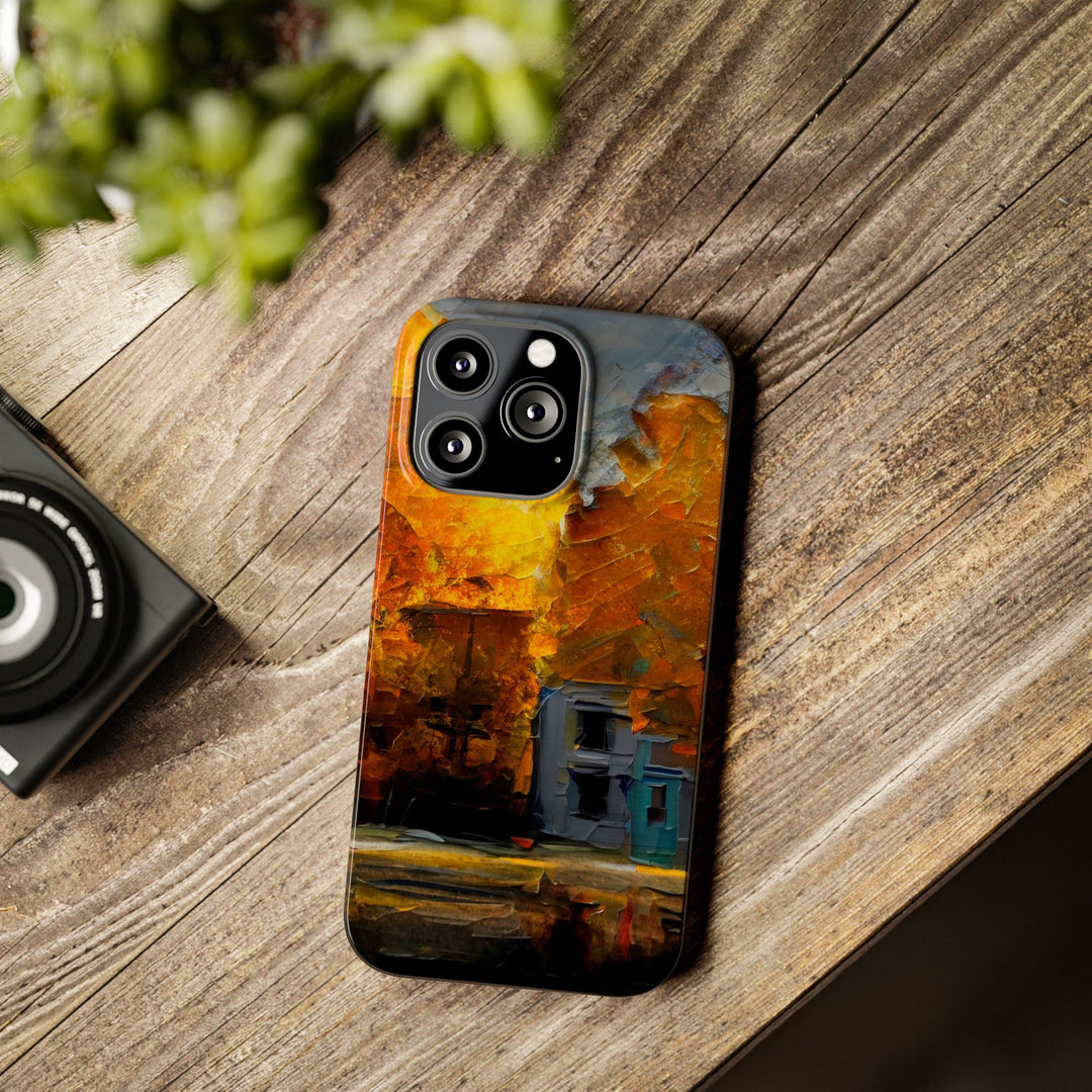 Slim Cute Phone Cases for Iphone - | iPhone 15 Case | iPhone 15 Pro Max Case, Iphone 14 Case, Iphone 14 Pro Max, Iphone 13, Fall Leaves Oil Paint Effect - Studio40ParkLane