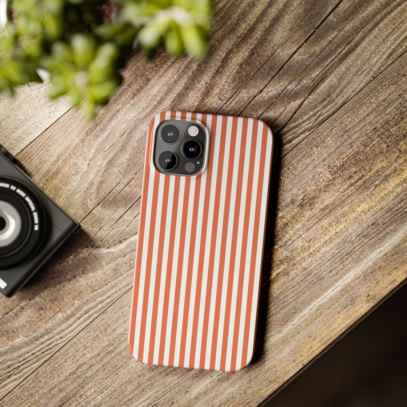 Slim Red Winter Peach Striped Cute Phone Case for Iphone 16 - | iPhone 15 Pro Max Case | iPhone 14 Case 13 12 11 10 9 8 7 X XS Gift for Her