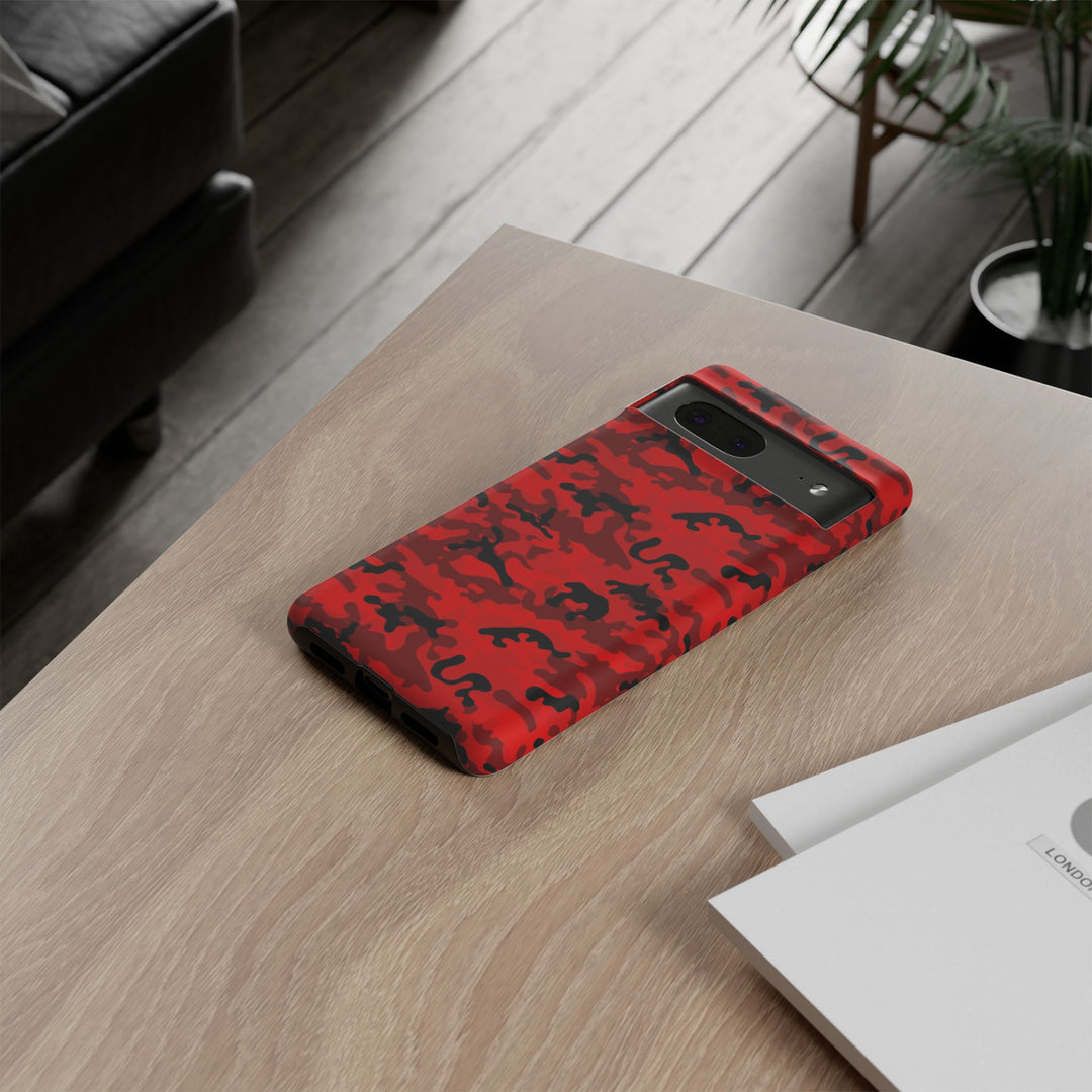 Impact Resistant, Red Camo Camouflage, Cute Phone Cases for Samsung S24, S23, S22, S21, IPhone 15 pro Iphone 14 pro Iphone 13 IPhone 12 Iphone 11 - Studio40ParkLane