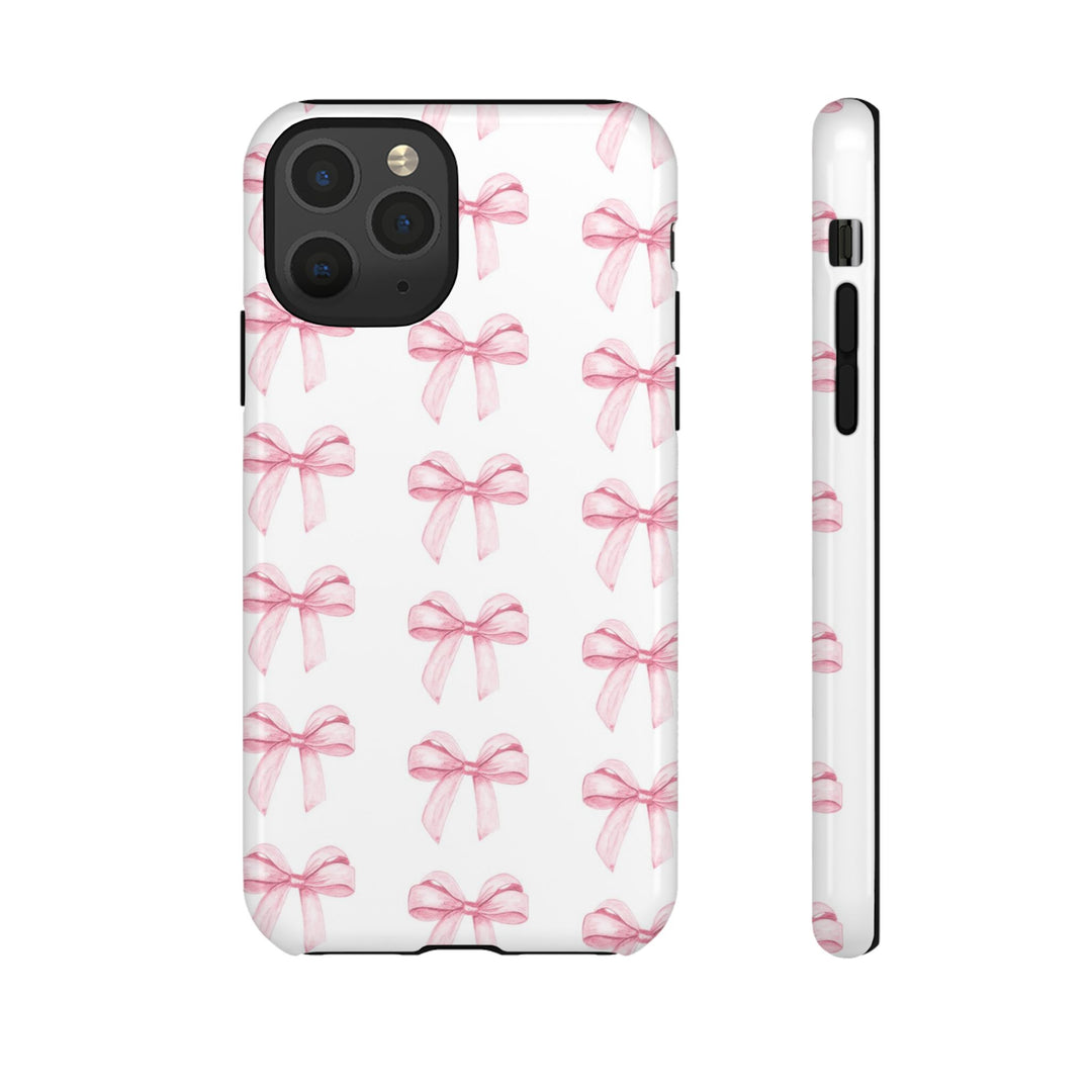 Pink Bows Cute Phone Case, for IPhone 16 Pro Max | Iphone 15, Iphone 14, IPhone 13 Case, 11 8 7, Samsung Galaxy S24, S23, S22, S21, 2 Layer Protection - Studio40ParkLane