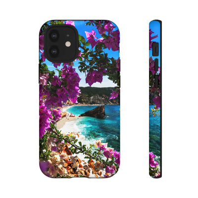 Impact Resistant, Bougainvillea Seaview, Cute Phone Cases for Samsung S24, S23, S22, S21, IPhone 15 pro Iphone 14 pro Iphone 13 IPhone 12 Iphone 11