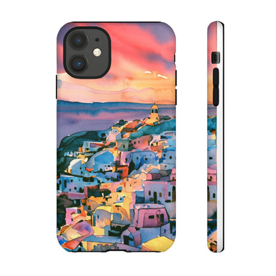 Impact Resistant, Greek Sunset, Cute Phone Cases for Samsung S24, S23, S22, S21, IPhone 15 pro Iphone 14 pro Iphone 13 IPhone 12 Iphone 11