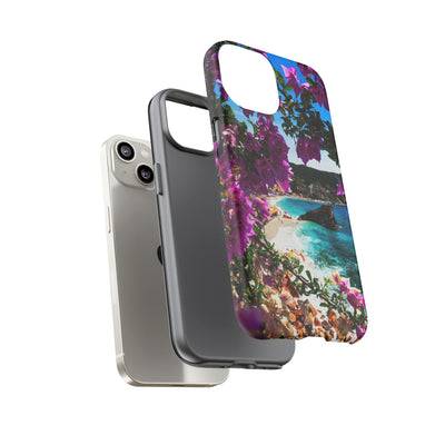 Impact Resistant, Bougainvillea Seaview, Cute Phone Cases for Samsung S24, S23, S22, S21, IPhone 15 pro Iphone 14 pro Iphone 13 IPhone 12 Iphone 11