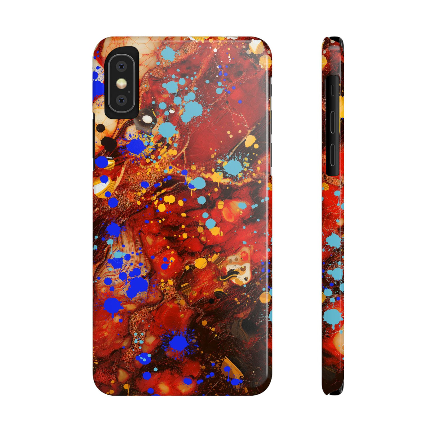 Slim Cute Phone Cases for Iphone - | iPhone 15 Case | iPhone 15 Pro Max Case, Iphone 14 Case, Iphone 14 Pro Max, Iphone 13, Fall Marble Paint Splash