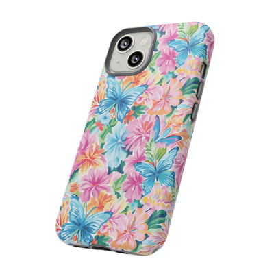Premium Tough Butterflies Flowers Cute Phone Cases for Samsung S24, S23, S22, S21, S20, Plus and Ultra, Iphone 16 Pro Max,15, 14, 13, 12, 11, 10