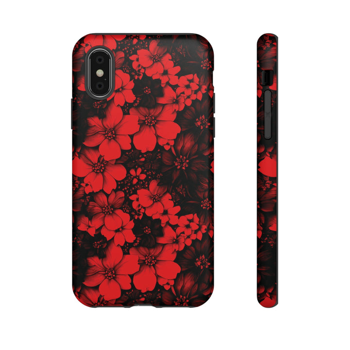 Cute IPhone Case | Red Black Flowers, iPhone 15 Case | iPhone 15 Pro Case, Iphone 14 Case, Iphone 14 Pro Max Case, Protective Iphone Case - Studio40ParkLane
