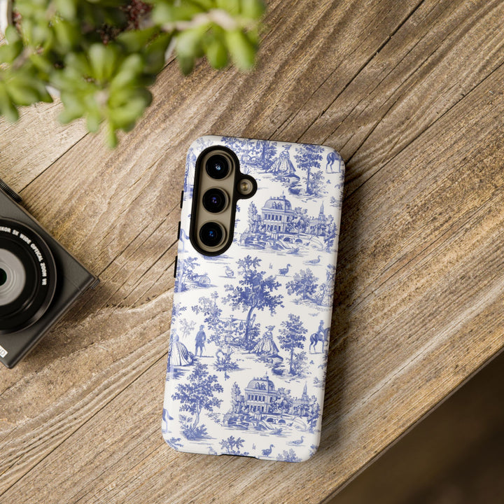 French Toile Premium Tough Phone Case, Timeless Cute Phone Case for Samsung Galaxy S25 S24 S23 Ultra &amp; iPhone 16 15 Pro Max - Studio40ParkLane