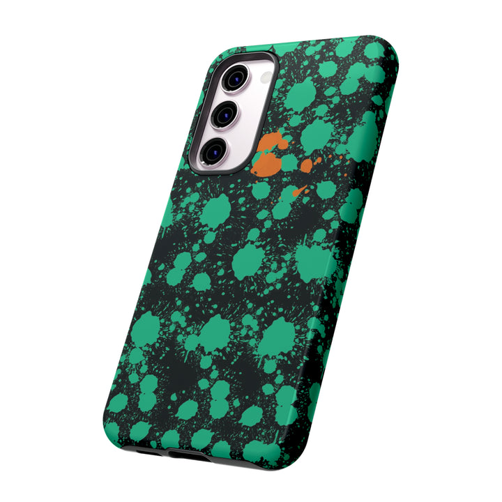 Cute Samsung Phone Case | Aesthetic Samsung Phone Case | Paint Splash Green Orange | Galaxy S23, S22, S21, S20 | Luxury Double Layer | Cool - Studio40ParkLane