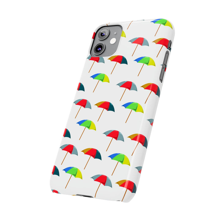 Slim Cute Phone Cases for Iphone - | iPhone 15 Case | iPhone 15 Pro Max Case, Iphone 14 Case, Iphone 14 Pro Max, Iphone 13, Colorful Beach Parasol - Studio40ParkLane