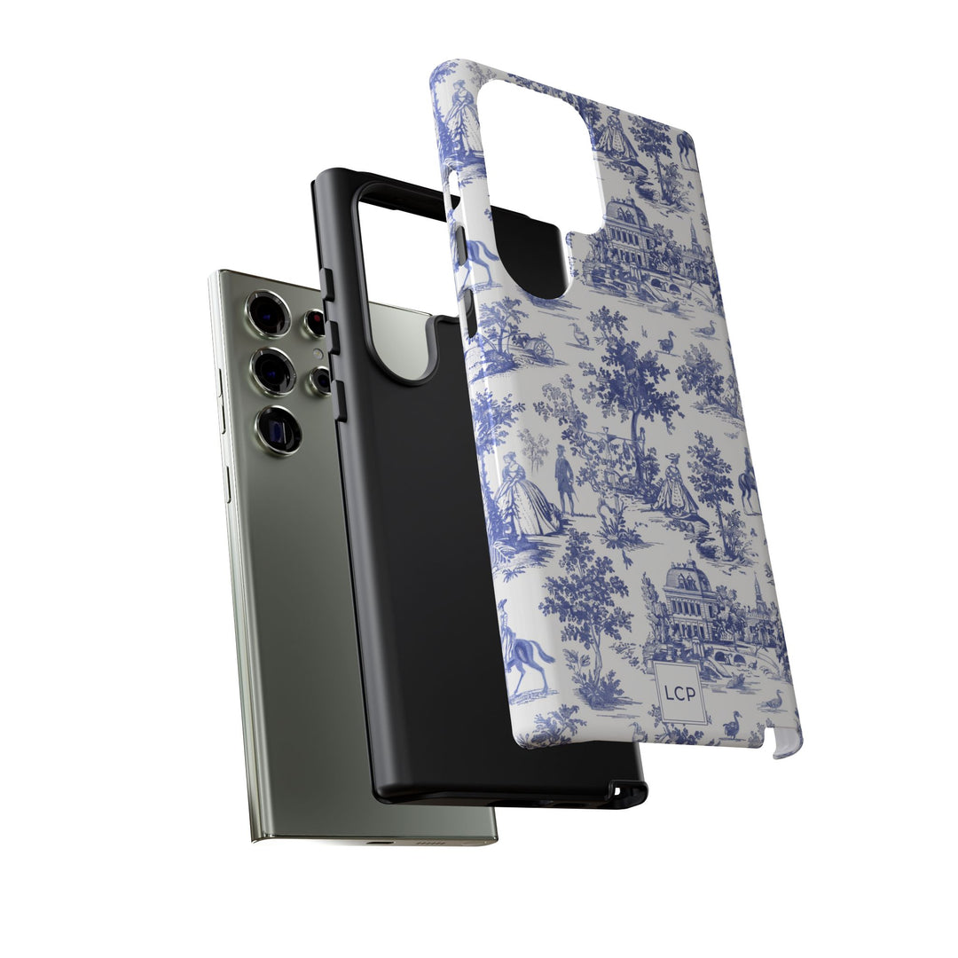 Personalized Custom French Toile Tough Cute Phone Case For Apple iPhone 18, 17, 16, 15 14, Pro Max, Samsung Galaxy S26, S25, S24 Plus Ultra