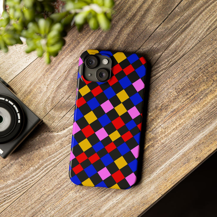 Slim Abstract Colorful Checkerboard Cute Phone Case for Iphone 17 - | iPhone 16 Pro Max Case | iPhone 15 Case Iphone 14 13 12 11 Gift for Her - Studio40ParkLane